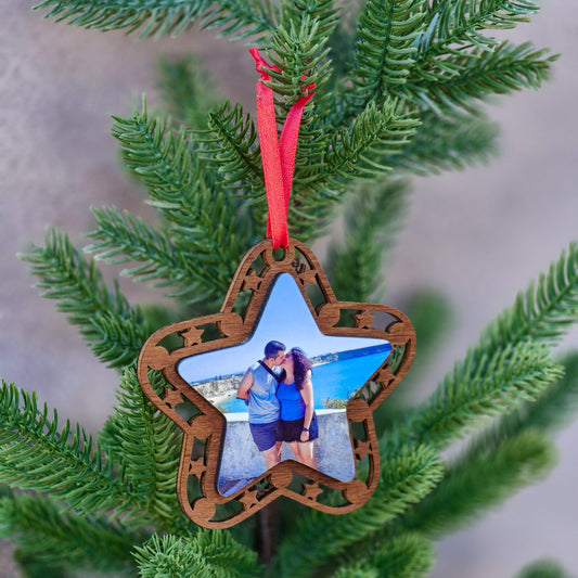 Ornamento de Natal Madeira personalizado