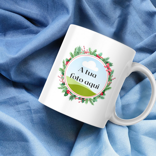 Caneca Natal com foto personalizada